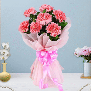 Mug With Chocolate and 10 Red Roses bouquet